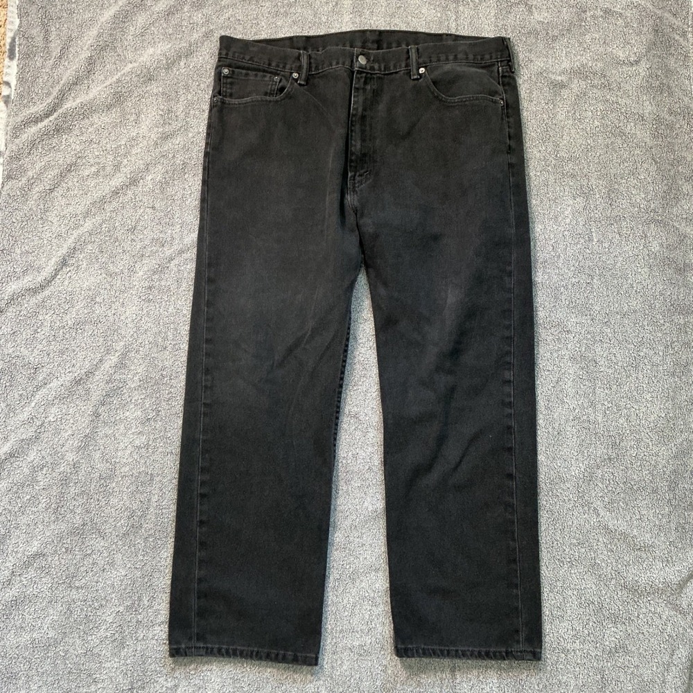 Levis 505 Regular Fit Black Denim Jeans Mens W42 L29 Straight Leg 00505-0260